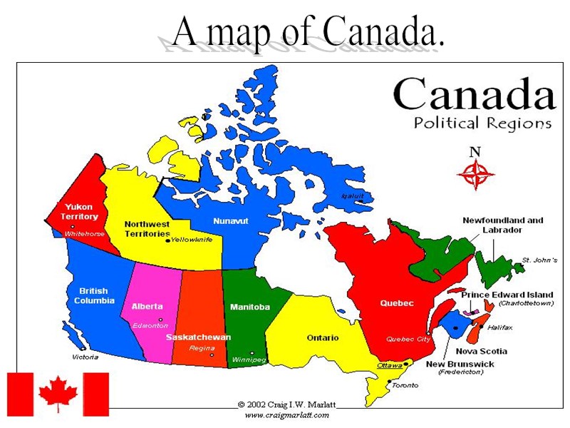 A map of Canada.